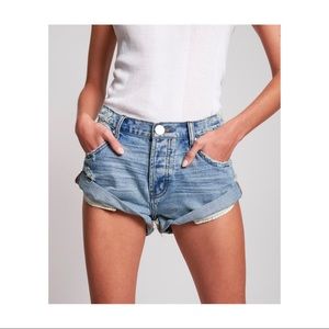 Free People High Waisted Button Shorts